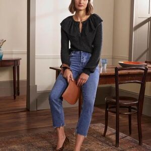 Boden Fluffy Frill Collar Sweater Size 2